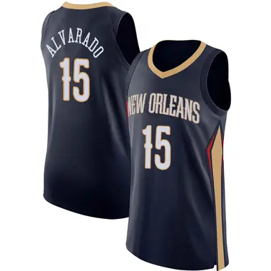 Authentic Navy Jose Alvarado Men's New Orleans Pelicans Nike Jersey - Icon Edition
