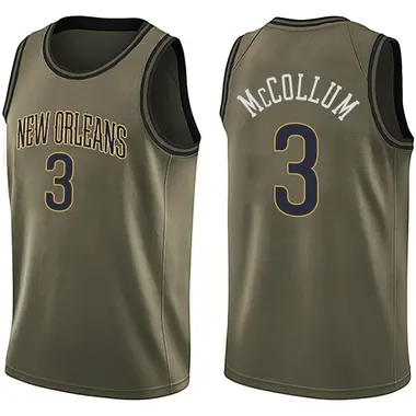 Swingman Green CJ McCollum Youth New Orleans Pelicans Nike Salute to Service Jersey