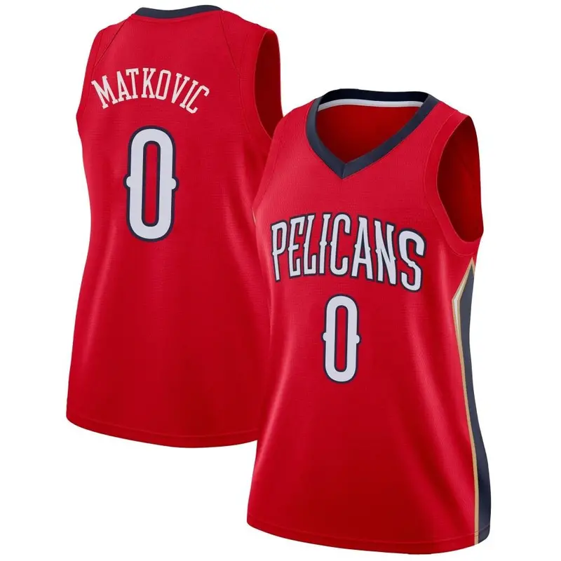 Swingman Red Karlo Matkovic Women's New Orleans Pelicans Nike Jersey - Statement Edition