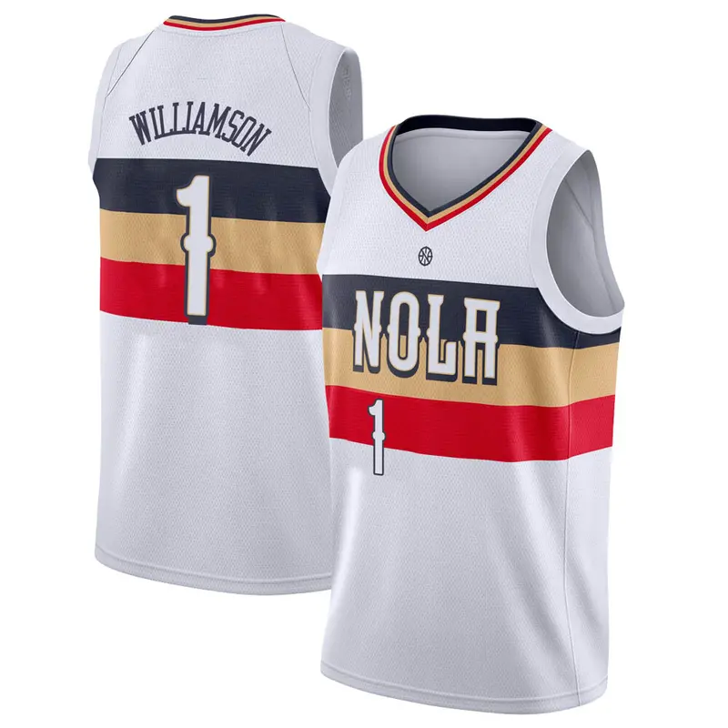 برادة دورا Swingman White Zion Williamson Men's New Orleans Pelicans Nike 2018/19  Jersey - Earned Edition برادة دورا